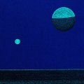 The image shows a nighttime space scene with two planets visible against a dark sky, representing the celestial theme of the post about MarsCoin and Vlad Tenev's favorite planet. The accompanying tweet humorously promotes Venuscoin paired with another crypto, playing on the planetary imagery and referencing Vlad's past comments about Venus being his favorite planet while joking about Pluto.