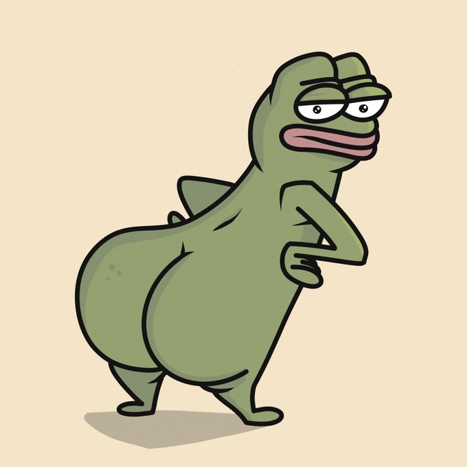 Caption: "A defiantly smirking anthropomorphic froggy stands up to the questionable currency trend!" This playful image parallels the message "i am drawing the line at luke belmar coin" in its humorous expression of resistance, depicted through the frog’s human-like stance and confident demeanor.