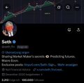 The image shows a stock chart with a Donald Trump photo and the text "Trump Coin is Going to ZERO $TRUMP coin." This directly contradicts the celebratory post about reaching 100,000 followers, as the chart displays Trump-themed cryptocurrency marked as "TRUMP" with a "0.00" value and zero-percent indicators across various timeframes.