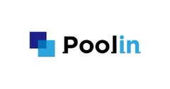 The image shows the Poolin logo, featuring two overlapping blue squares next to the company name "Poolin" in black text. It represents the Bitcoin mining pool that has recently filed for Chapter 11 bankruptcy protection.