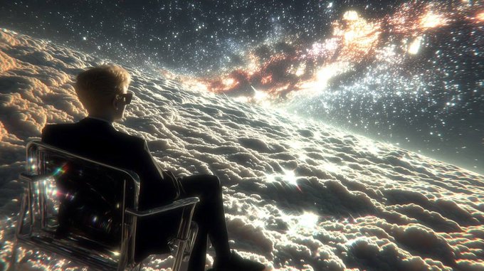 A person sits in a chair above a sea of clouds, gazing out at a dazzling cosmic expanse filled with stars and nebulae.

The image evokes a contemplative, dreamlike mood of watching trends unfold from a higher vantage point—fitting the post's reflective tone about whether memecoins like Cets, YOLO, and Tendies can maintain long-term relevance or if crypto investing has become a fleeting 24-hour game.