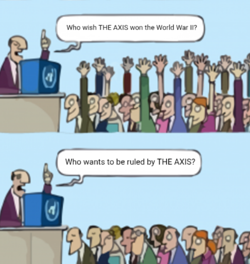 The image shows a cartoon depiction of two men standing behind a podium, with one man giving an impassioned speech while the other man raises his hands in the air. The caption below the image reads "Who wants to be ruled by The Axis?" which is related to the post about Bitcoin and cryptocurrency.