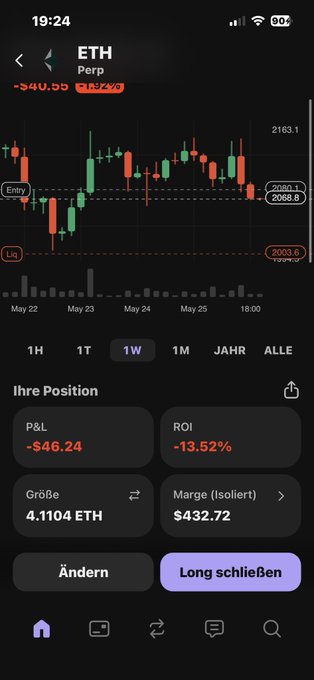 The image shows a phone screen displaying a stock chart with various indicators, including price movements over time. The chart indicates that Bitcoin has been trading at $13,32 per Bitcoin for the past few days. The phone's settings are displayed on the screen, suggesting that the user is actively monitoring and managing their investments in Bitcoin.