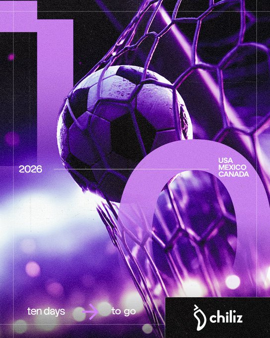 The image features a soccer ball, which appears to be a sports ball or a football, positioned over a net with purple and black colors. The background of the image has purple and white hues, creating an artistic and visually appealing scene. The text "Chiliz" is written in the bottom right corner of the image.