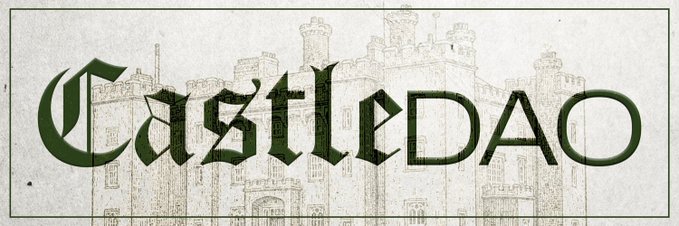 A logo or banner displays the text "CastleDAO" in green gothic-style lettering over a faded illustration of a castle.