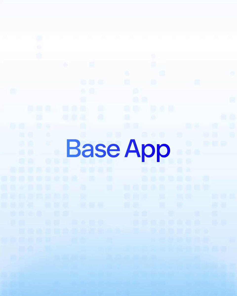 The image features an advertisement for Base App, which has a blue background with white dots. The text "Base App" is written in large white letters at the top of the image. Below this, there are two lines of smaller white text that read "O @baseapp abraçacao outras ress. Agora dá pra enviar, receber e explorar $SOL e tokens da @solana sem sair do app." The main focus is on the advertisement itself and not on any other objects or elements in the image.
