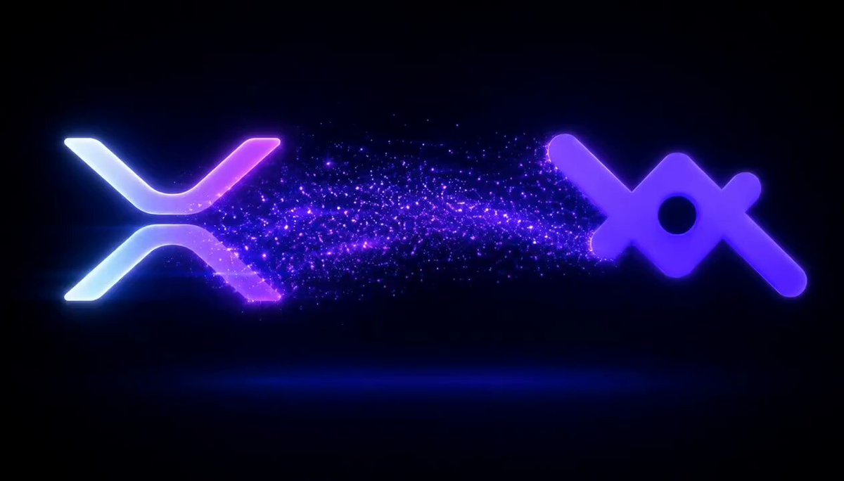 The image features two purple x's, one larger and one smaller, positioned side by side against a black background with white stars scattered throughout. Below these x's are the words "loan" and "xrp", which appear to be part of a caption or text in the image. The caption suggests that there might be another name for $xrp, possibly named after someone else who had an interest in this particular symbol.