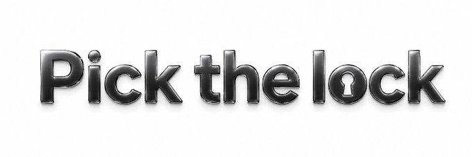 A sleek, metallic "Pick the lock" logo with a keyhole embedded in the letter "o," matching the puzzle game concept where players solve unique lock mechanics. The bold chrome typography reinforces the lock-picking theme of the post.