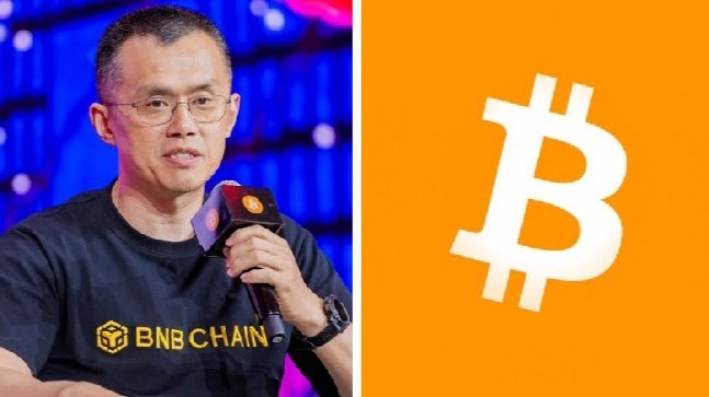 The image features a man wearing glasses and holding a microphone, with an orange logo of Bitcoin written above him. The text "CZ just reminded the market: Bitcoin won't be dead for too long. Don't panic. Every cycle, Bitcoin gets declared “dead.” Every cycle, it comes back stronger." is displayed below the man's head and behind his right hand. This message emphasizes that Bitcoin has a history of resilience and growth despite its initial setbacks or negative press.