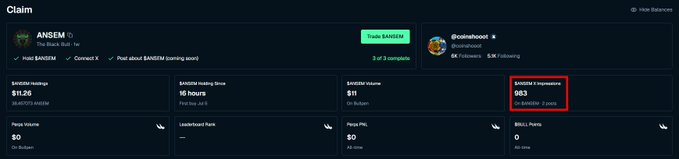 Claim interface for ANSEM token on @claimboost showing 8K followers, $0 Airdrop Value and 0 Airdrop transactions highlighted in red.