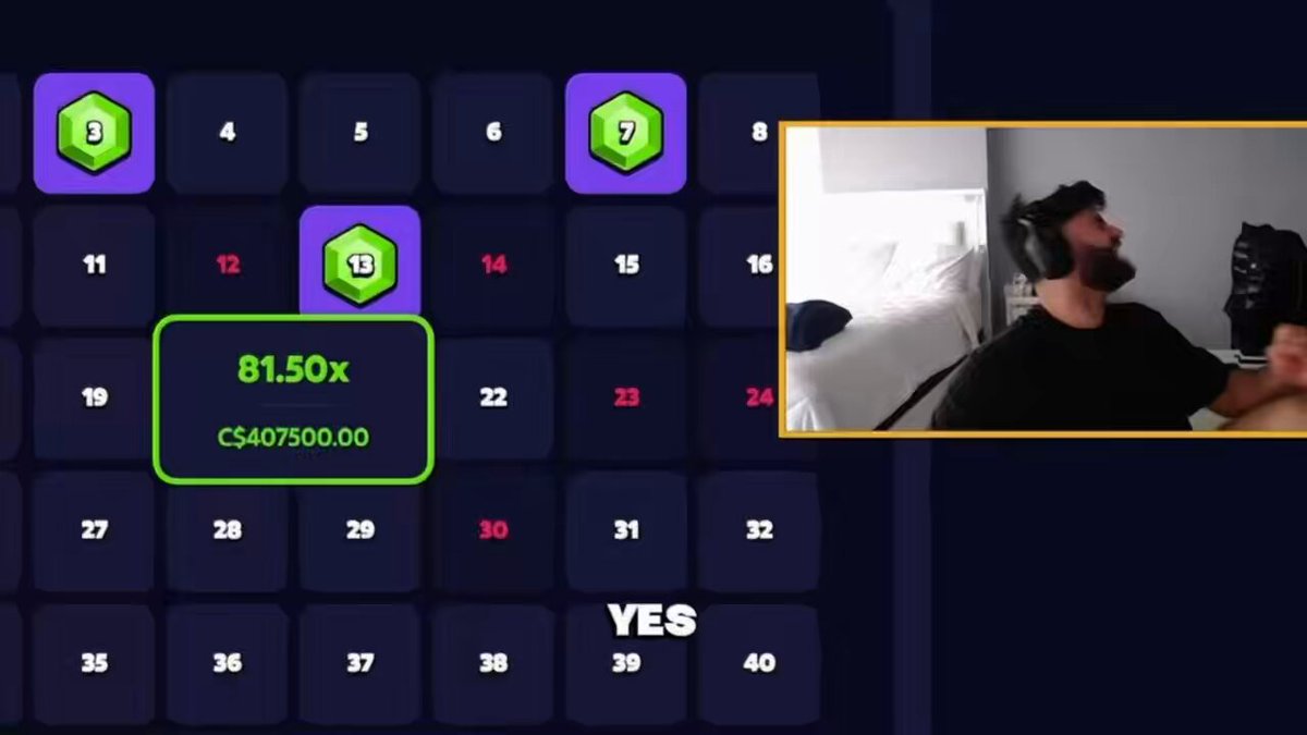 The image features an overlay of a market trading game, with a man wearing headphones and sitting comfortably in front of a bed. The man appears to be playing the game while his head is resting against the pillow. In addition to this, there are several numbers displayed on the screen below him that appear to be part of the game's rules or scoring system.