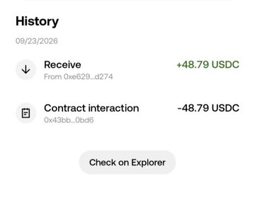 A transaction history dated 09/23/2026 shows a receive of +48.79 USDC from "Oxe629...d274" offset by a contract interaction on "0x43b6...0bd6" that deducted -48.79 USDC. The image illustrates the user's frustration about large immediate wallet drains, though notably the $55 figure and CA token losses referenced in the caption don't appear numerically in this specific history.