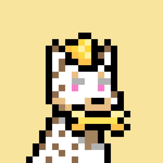 A pixel art portrait of a smiling Shiba Inu wearing a golden crown and a regal collar, set against a soft yellow background. The crowned dog visually represents the post's declaration of being a "Doginal Dog," symbolizing royal loyalty and pride within the Dogecoin community.