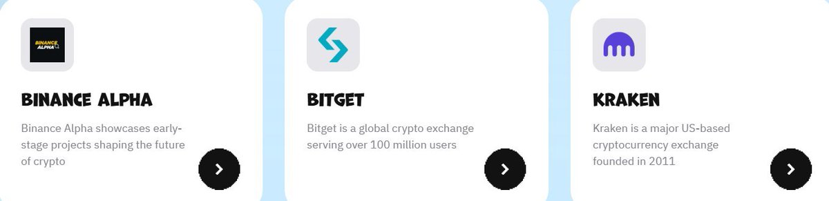 The image shows three different logos for cryptocurrency exchanges, including Bitcoin Alpha, Kraken, and Bittet. The logos are displayed side by side with their respective descriptions below them. The text "If you're asking what the next $LAB might be, M is on the list." suggests that there may be a new cryptocurrency or exchange being introduced soon. The post also mentions that someone has already grabbed a bag of Bitcoin here, indicating that the user has been actively engaging with these exchanges before.