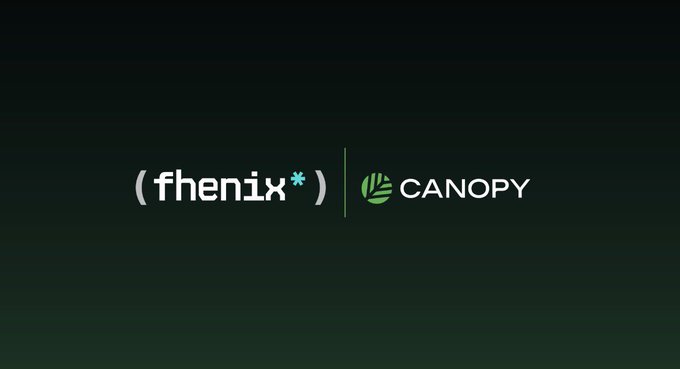 A simple logo display on a dark background features the text "(fheni*)" next to a vertical line and the "CANOPY" logo with a green circular icon.