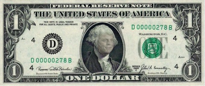 This is a one dollar bill from the United States of America, featuring the text "ONE DOLLAR". The image is relevant to the post by visually representing a monetary unit, prompting discussion about a "bull run target" for the cryptocurrency $HBAR.