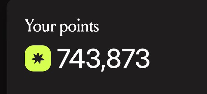 A digital display showing "Your points" at 743,873 next to a green starburst icon.