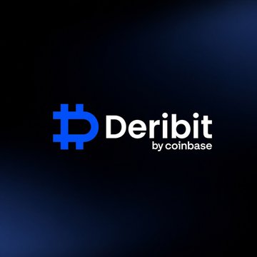 The image displays the Deribit logo with "by coinbase" text on a dark gradient background, directly illustrating the partnership mentioned in the post where Deribit will route spot crypto orders to Coinbase Exchange for execution. This visual reinforces the collaboration between the two platforms following Deribit's VARA broker-dealer licence approval in Dubai.