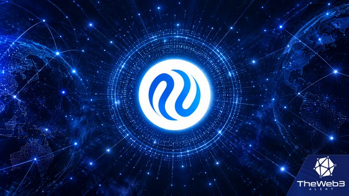 A digital graphic showing a blue flame logo against a cosmic background with network nodes, labeled 'TheWeb3' in the corner.