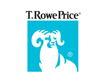 The image displays the T. Rowe Price logo, featuring the company name in black text above a white ram silhouette on a teal background, directly representing the asset manager mentioned in the post announcing their new multi-token crypto ETF.