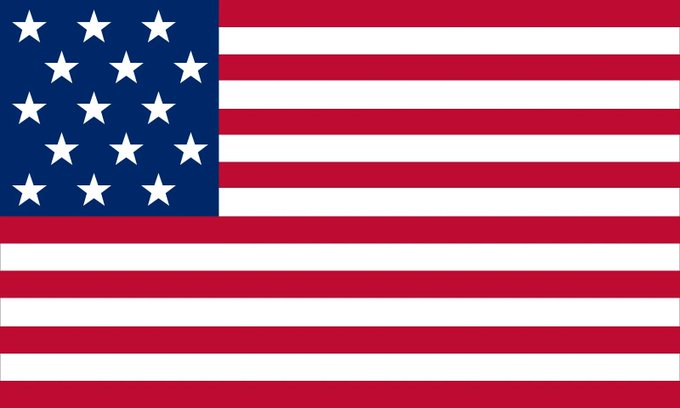 An illustration of the United States flag with 15 white stars on a blue canton and red and white stripes, accompanying a post announcing the launch of the $USA token on Solana.