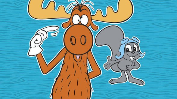 A cartoon featuring Bullwinkle the Moose and Rocky the Flying Squirrel from "The Rocky and Bullwinkle Show."