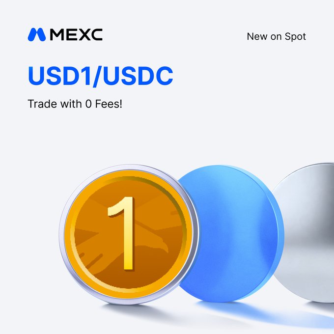 The image features a coin with the number one prominently displayed on it. The coin is placed against a white background, making it stand out. Below the coin, there's text that reads "New 0 fee $USDC Trading starts: Jun 16, 2026, 12:00 (UTC) Details mexc.com/announcements/". This suggests that there might be some new trading pairs added to the USDC currency pair, and it is available for trading at a zero fee starting from June 16, 2026, at 12:00 UTC.