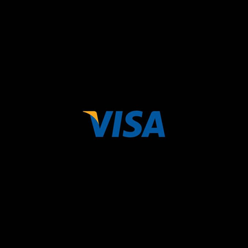 The image displays the Visa logo in blue and yellow on a black background, representing the financial services company mentioned in the announcement about Visa Direct's new stablecoin merchant prefunding and payout capabilities powered by zerohash.