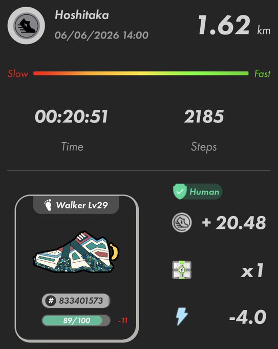 The image shows a fitness tracking app with a screen displaying various data, including the user's walking speed, distance traveled, and calories burned during their walk. The app also provides information about the number of steps taken and the time spent on the activity.