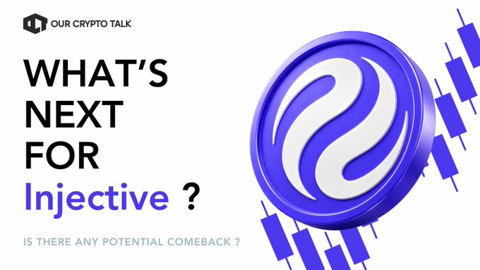 The image features a blue and white coin with a unique design that resembles a pair of eyes. The text "What's Next For Injective?" is displayed below the coin, indicating that there might be an upcoming event or discussion related to the coin. The image also includes a question about the potential impact of the Injective Summit on tokenization and institutional policies in the coming weeks.