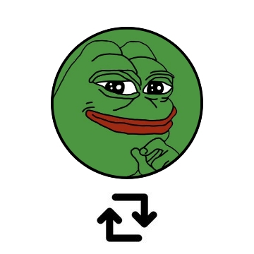 A green Pepe the Frog meme with a smug expression gives a thumbs-up above a refresh/sync icon.