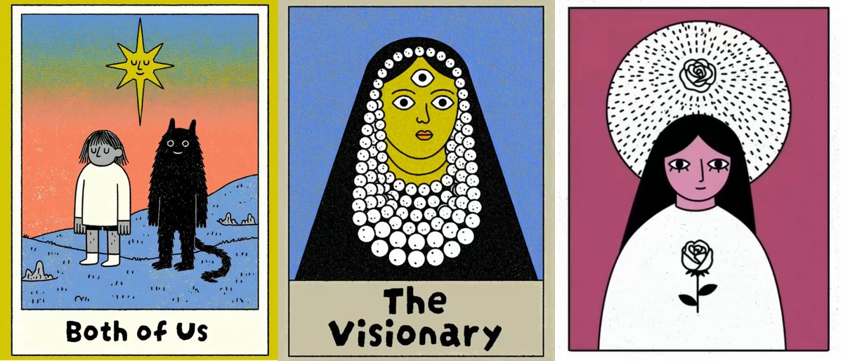 The image features three different artworks, each depicting a woman with unique characteristics. The first artwork shows a woman wearing a white dress and has a black cat standing next to her. The second artwork portrays a woman wearing a yellow dress and has a rose on her head. The third artwork depicts a woman in a purple dress with a crown on her head. These artworks are part of the "Both of Us" collection, which is available for viewing at @objktcom.
