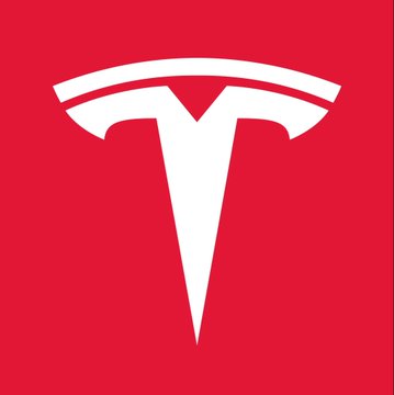 The image displays the iconic Tesla "T" logo in white against a bright red background. It visually reinforces the post's breaking news about a potential $TSLA and SpaceX merger, symbolizing the Tesla brand central to the announcement.