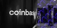 A heavily motion-blurred image showing vertical streaks of black, blue, and white light, with the 'CoinMarketCap' logo barely visible through the blur.