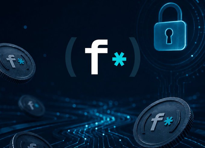 The image shows metallic coins and a glowing padlock icon surrounding the stylized logo "f*" against a dark blue digital background with circuit patterns, visually representing Fhenix's privacy-focused approach to digital currency. The combination of coins and security symbols illustrates how privacy is becoming seamlessly integrated into digital money transactions.