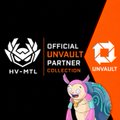 A graphic showing 'OFFICIAL UNVAULT PARTNER' text with the 'H1-W1' logo and a 'UNVAULT' badge, featuring an anime-style character.