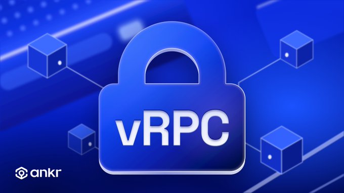 A blue digital graphic featuring a large padlock icon with the text 'vRPC' in the center, with the 'ankr' logo in the bottom left corner.
