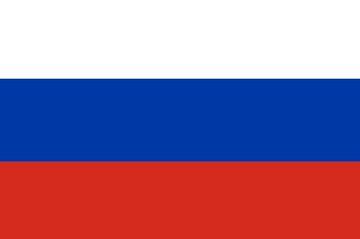 The national flag of Russia, featuring horizontal stripes of white, blue, and red.