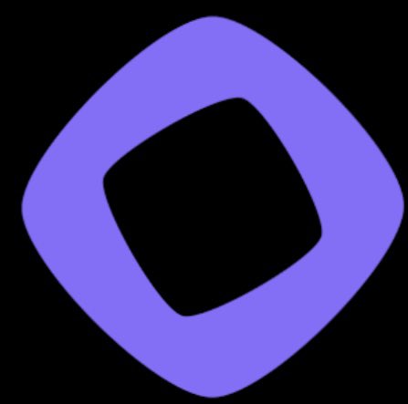 The image features a purple square with a black border, which appears to be a logo or symbol for an NFT (Non-Fungible token). The square has a hole in its center, adding a unique touch to the design. The background of the image is black, making the purple square stand out even more. The caption below the image reads: "Few days ago I was selling an Nft on @ethereum network I was surprised to see the 5$ fees on 10$ worth transaction Maybe that was because of heavy congestion on the network. Ethereum is slow and costly Thats why We need @monad Faster Network + nearly zero fees".