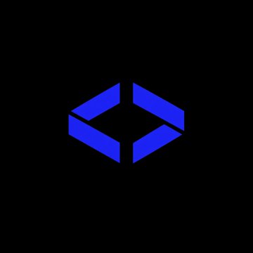 The image shows a stylized blue geometric logo resembling an isometric cube made of angular shapes, displayed on a black background. This appears to be the logo of The Block, a crypto news outlet reporting on Antalpha's $12.5 million Q2 net loss amid declining revenue and fair-value losses on tokenized gold holdings.