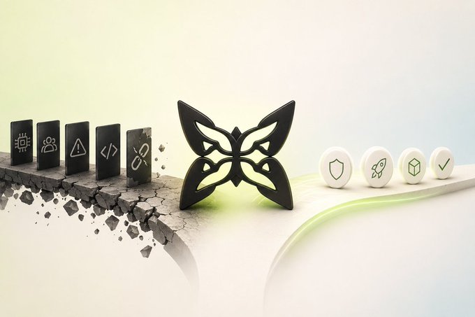 The image features two black butterfly sculptures positioned side by side against a white background, with one sculpture being larger than the other. The butterflies are facing opposite directions, creating an interesting visual contrast. Below the butterflies, there's text that reads "Most people still debate when quantum matters. @quipnetwork is acting like it already does." This phrase seems to be related to the butterfly sculptures and could possibly be a reference to the post about quantum computing or a discussion on the topic of butterflies in general.

The image also includes several other elements, such as a small white circle with a green border, a black square, and a few smaller circles scattered throughout the scene. These additional objects add more visual interest to the overall composition.
