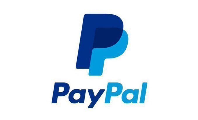 The PayPal logo is displayed in blue and light blue lettering on a white background.