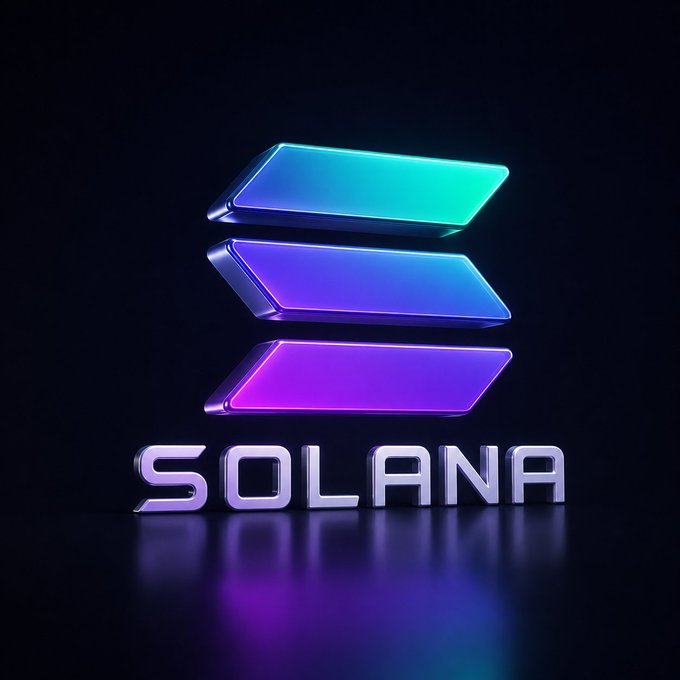 The image features a logo for the Solana project, which consists of three vertical lines intersecting at a 90-degree angle. The lines are colored purple, green, and blue, creating a visually striking design. The Solana logo is displayed against a black background, making it stand out prominently. Below the logo, there's text that reads "Solana project you believe in?". This message emphasizes the importance of the Solana project to its supporters.