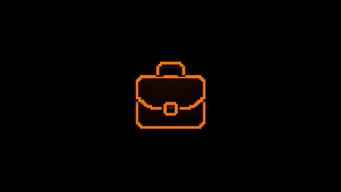 A pixelated orange briefcase icon centered on a black background, symbolizing a portfolio or holdings related to the Berabrokers mint announcement.