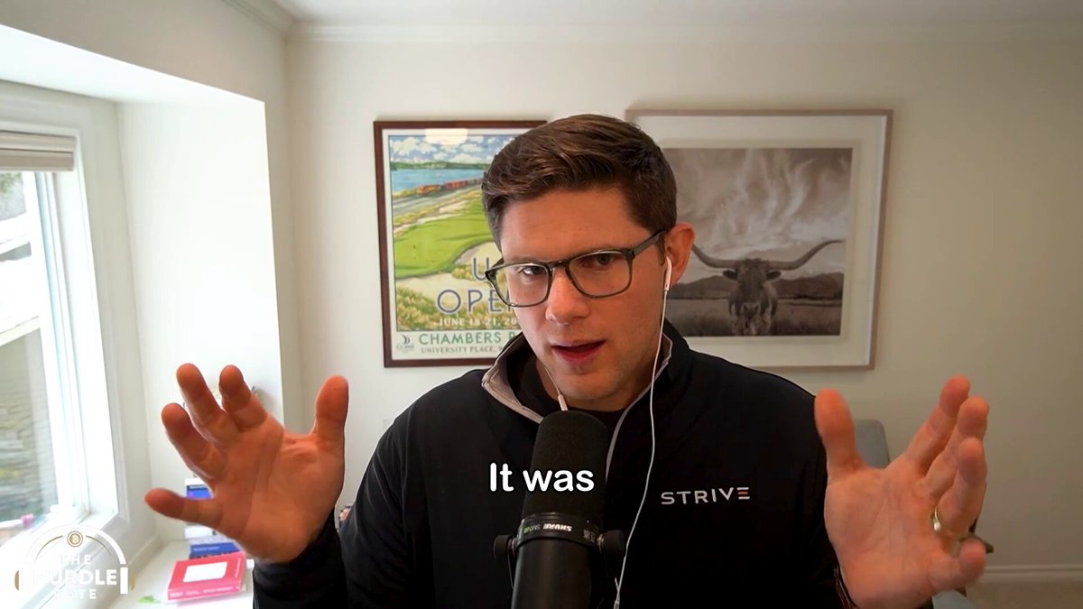 The image shows a man wearing glasses, talking into a microphone with his hands outstretched as if he's explaining something or making an announcement. The caption of the image reads "It was @Strategy retiring convertible debt. At what price do you think $MSTR 's assets fall below its $MSTR ' s debt?". This post is about a man named Punter Jeff, who has written about the strategy of a company called @Strategy and how it relates to the current market situation. The caption suggests that Punter Jeff's analysis indicates that the value of the company's assets falls below its convertible bonds' price.