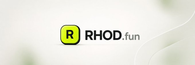 A logo for "RHOD.fun" featuring a lime green rounded square with a black "R" next to the brand name in black text on a white background. The image appears to be a promotional or branding graphic, though it doesn't directly relate to the post about $PONS and $FRONG tokens.