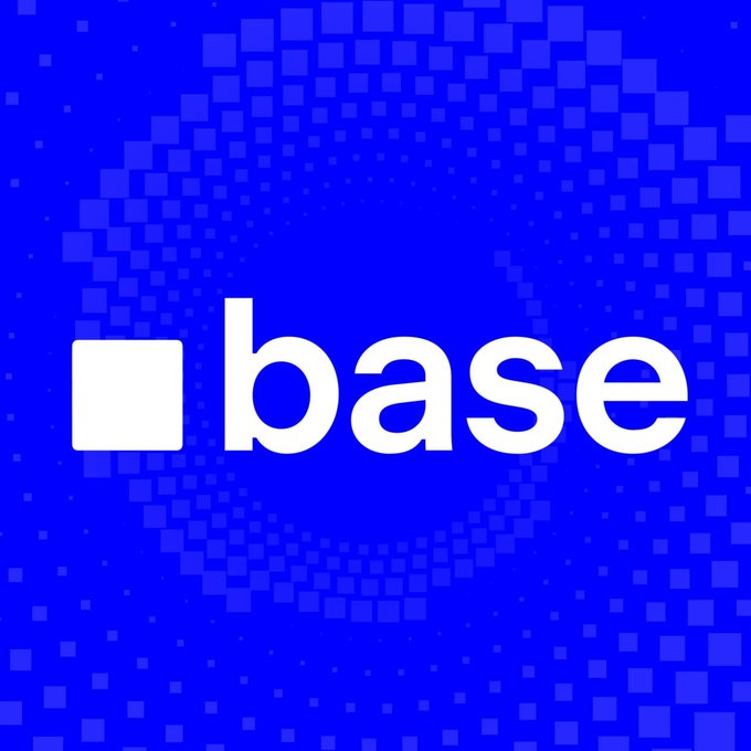Branding image for Base featuring white "base" text with a square logo on a blue background with a pixelated circular pattern.