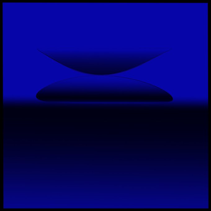 Abstract dark blue artwork featuring a subtle, layered curved form resembling a crescent or stylized horizon line.
