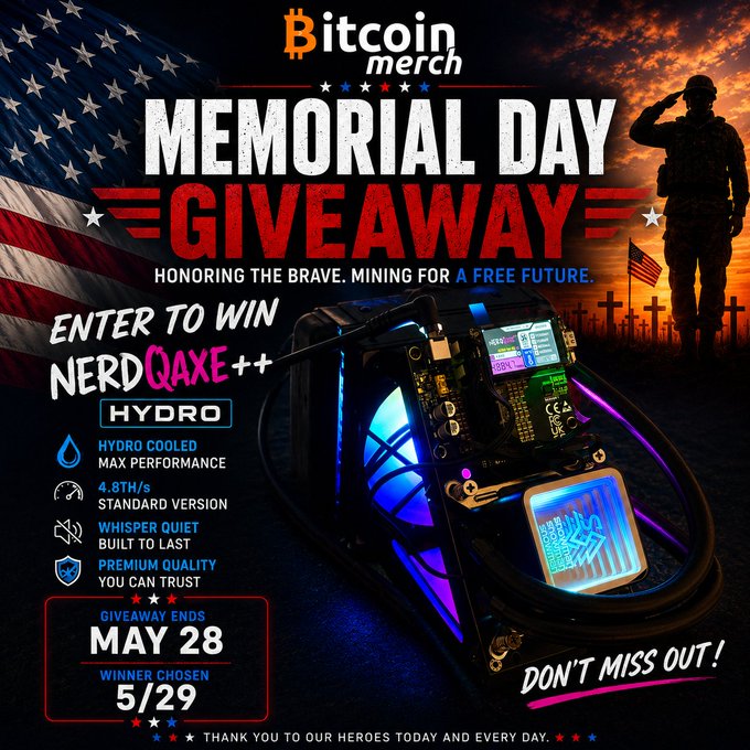 The image features a poster for a Memorial Day Giveaway event, which appears to be an online contest or giveaway related to military history. The poster includes a soldier's photo and a banner with patriotic imagery such as an American flag. There are two days left until the event ends, and the poster encourages people to enter by providing details about the contest rules and requirements. It also mentions that there is a maximum of four prizes available for the winners.