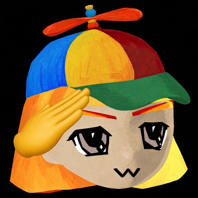 A cute, colorful character wearing a propeller beanie hat and a face mask gives a salute, with the image's playful "GM" (good morning) vibe tying into the post's friendly "gm cousins $RETARDIO" greeting.